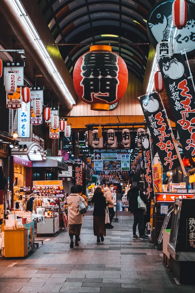 kuromon market in osaka japan