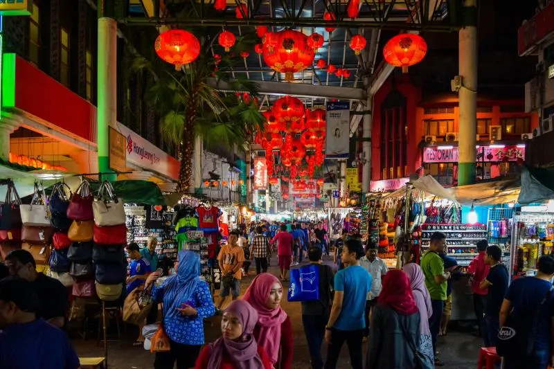 Crowds throng Petaling Street in Kuala Lumpur