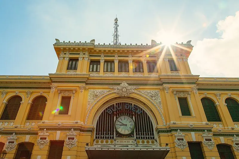 Central Post Office in Ho Chi Minh City, Vietnam,