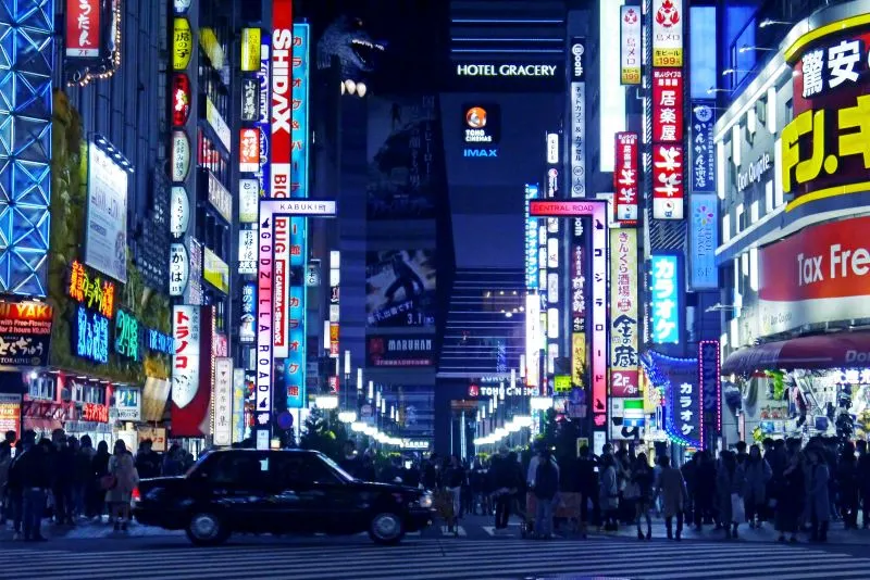 Shinjuku and Roppongi Tokyo, Japan