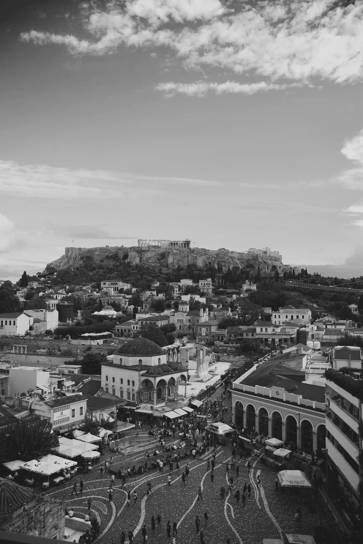Athens, Greece in white and black