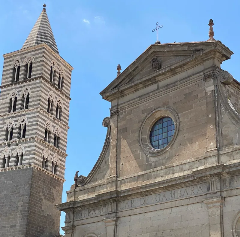 Cattedrale di San Lorenzo Viterbo, Italy white building and blue sky