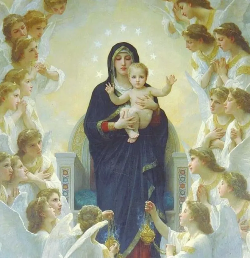 Church of Saint Mary Foggia, Italy white angels and st mary