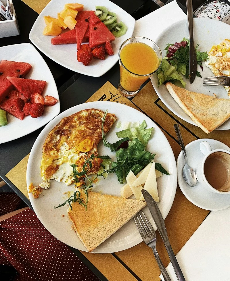 Food In Viterbo Italy omlet, cheese and veggy