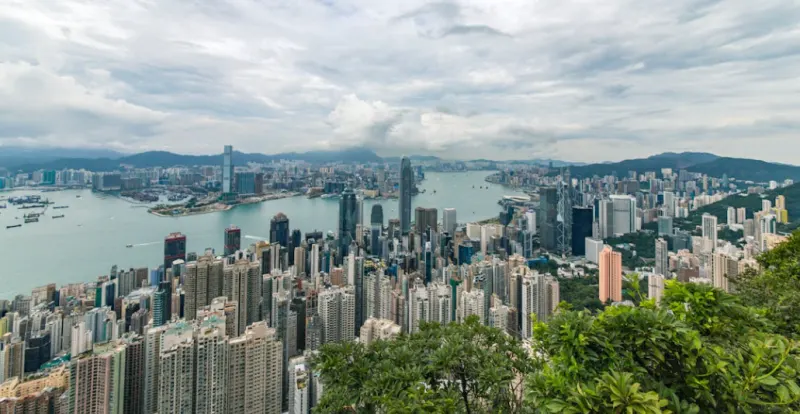 Hong Kong high rise buildings near the water
