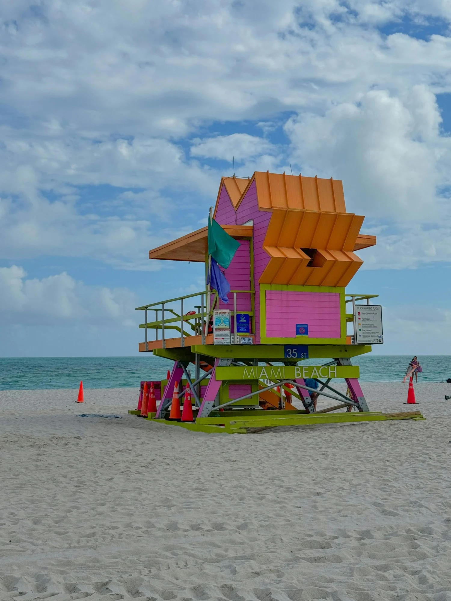 Miami Beach white sand and blue sky