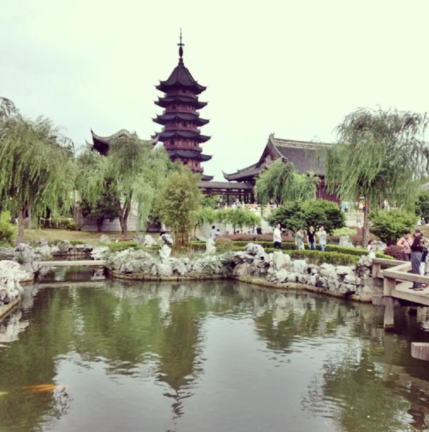 Panmen Gate Suzhou, China traditional tower and house near water