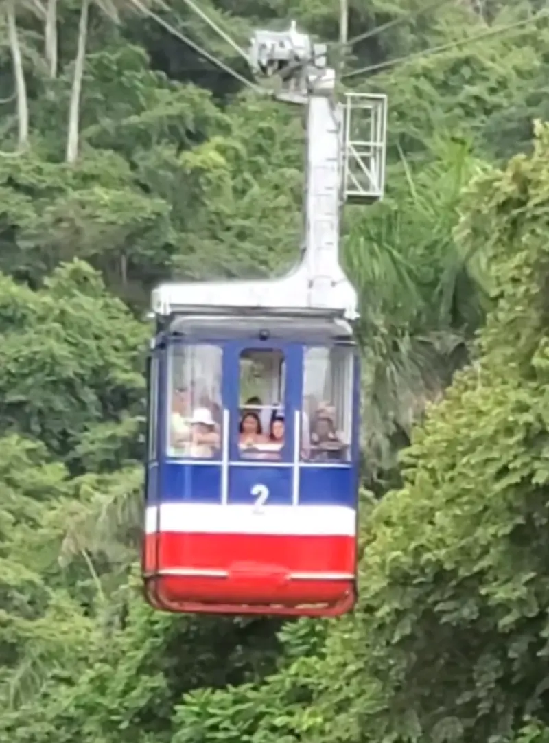 Red, white and blue Telef&eacute;rico Puerto Plata Dominican Republic