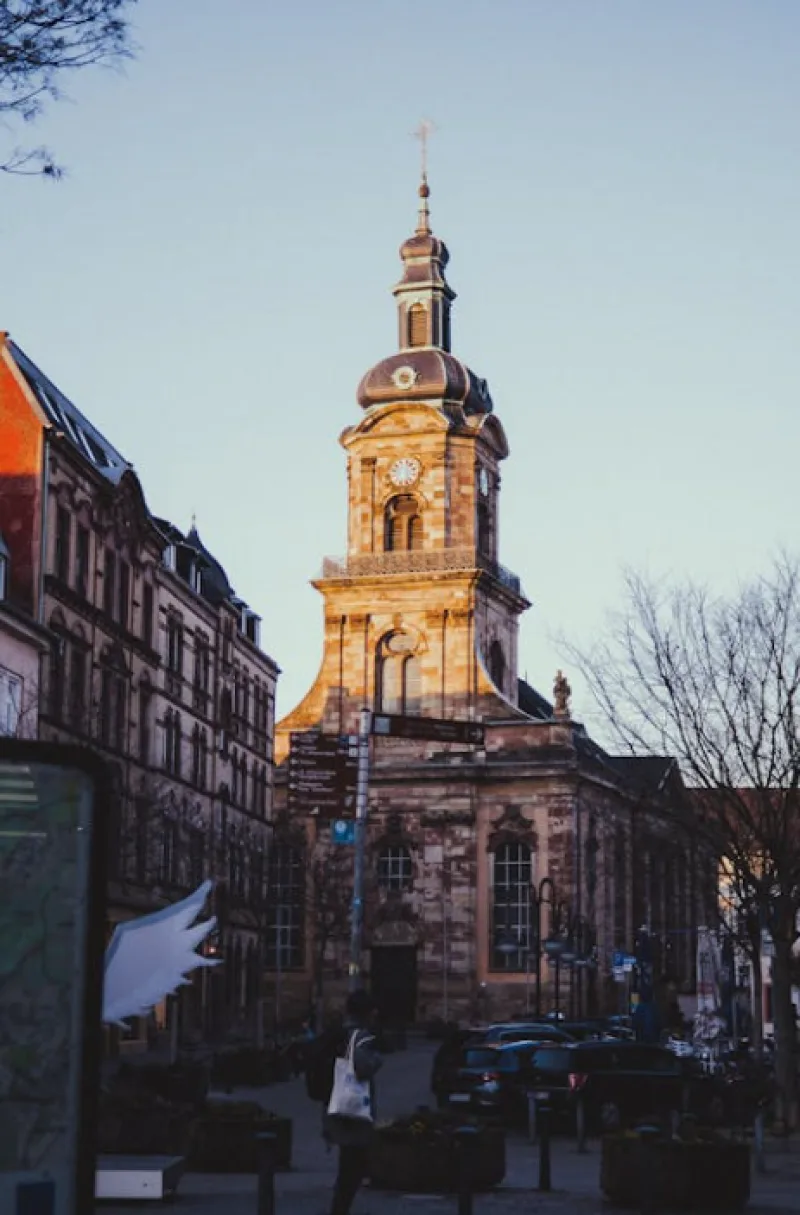 Saarbr&uuml;cken germany church near buildings