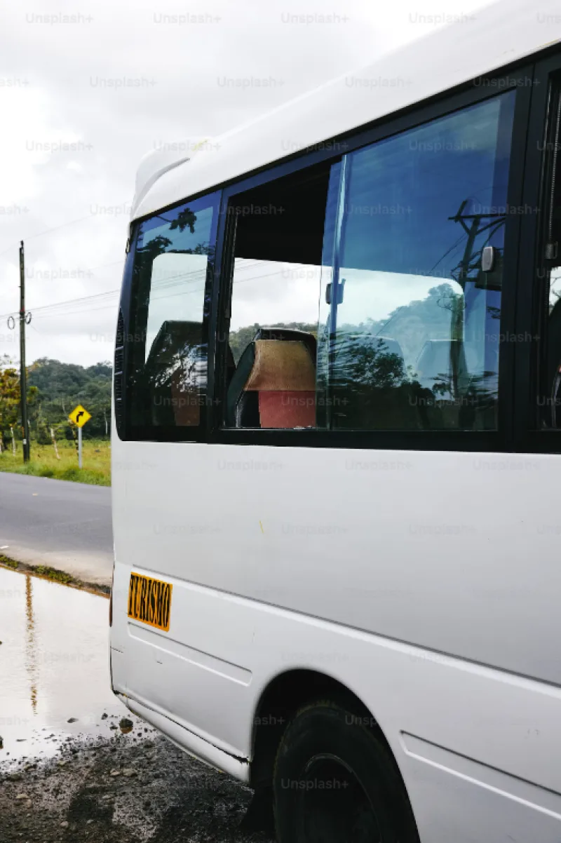 Transportation In Viareggio italy white bus