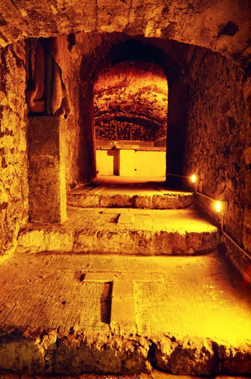 Viterbo Sotterranea undergroud with lights