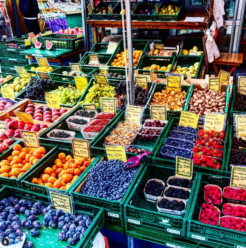 Würzburg Germany Market Square diffrent fruits and veggy