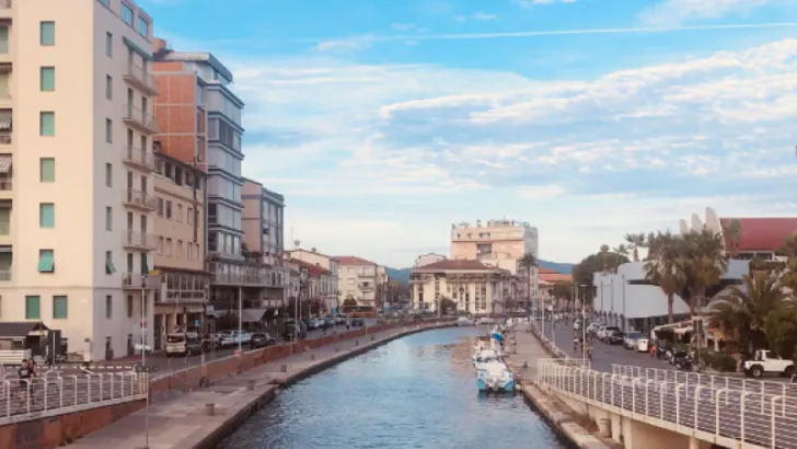 the canals of Viareggio italy boats on the canal