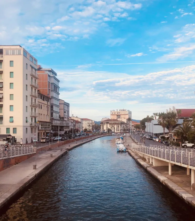 the canals of Viareggio italy boats on the canal